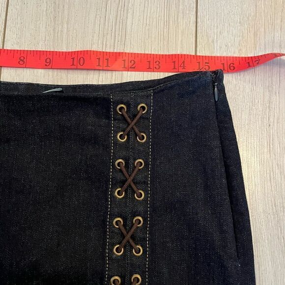 Y2K Ralph Lauren denim pencil skirt with lace up detail - Picture 8 of 10